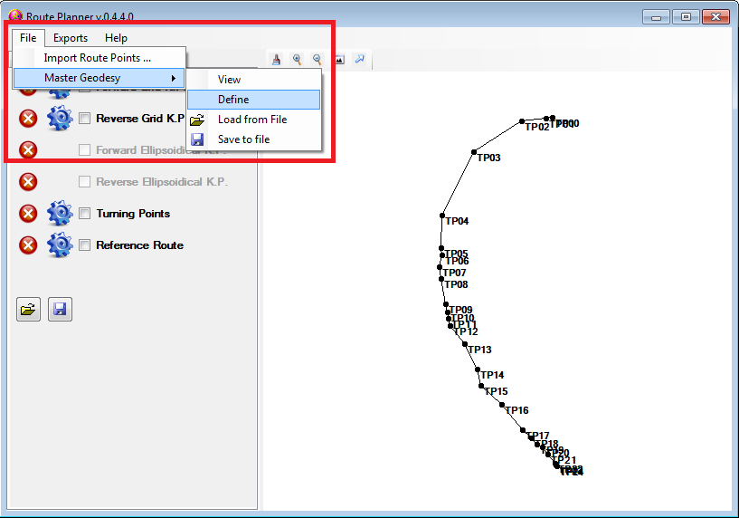 GEO Definition menu