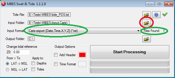 Select input folder