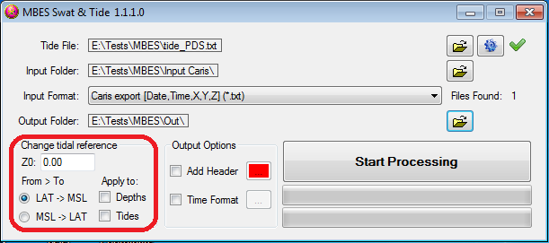 Set tidal ref