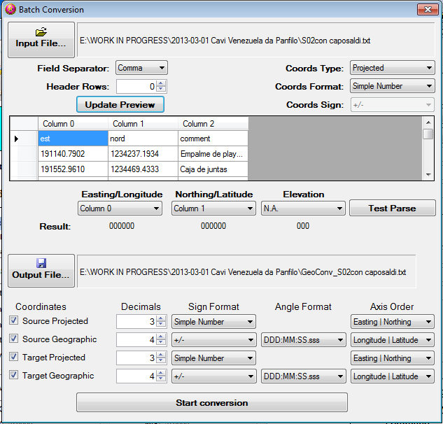 Batch Conversion Window